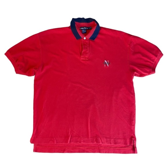 Nautica Other - 𝅺NAUTICA Red Button Up Short Sleeve Polo Shirt XL